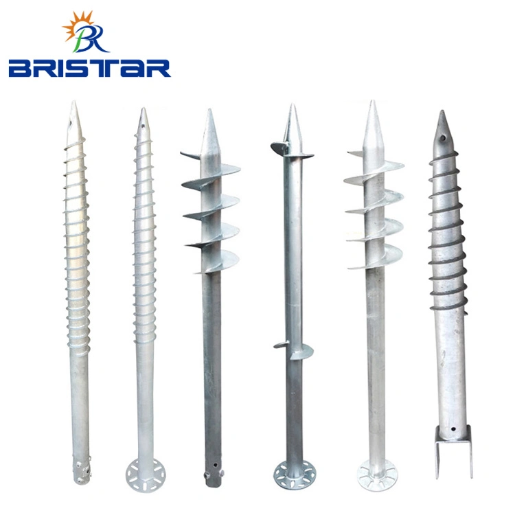Earth Pole Spiral Galvanised Ground Screw Pile Anchor with Flange